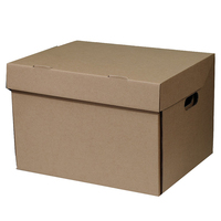 Impresión de logotipos Caja de archivo de cartón corrugado para banquero Almacenamiento de papel Caja marrón para documentos en movimiento con tapa y asas