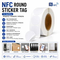 Étiquette autocollante NFC RFID 13,56 MHz NTAG215, réinscriptible, pour la maison intelligente, le suivi des stocks et des actifs