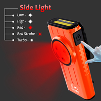 Lampe de poche mini torche COB USB-C étanche à clip magnétique, nouvelle lampe de travail ABS à haute luminosité pour situations d'urgence, légère et porte-clés