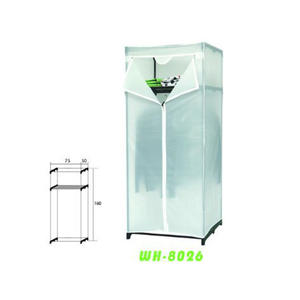 WUHUAN שני מדפים קטן נייד לבן בד בד מלתחת ארון - Product Image 3