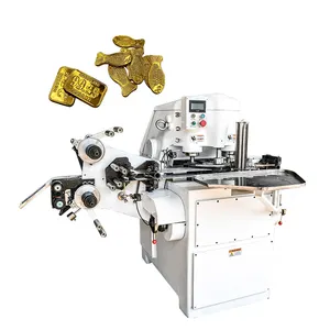 Fully automatic gold coin chocolate press and package aluminiom foil packaging machines