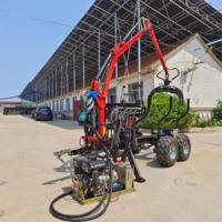 Rimorchio per Tronchi di Legno, Trasportatore Forestale per Trattore ATV, Caricatore di Tronchi, Rimorchio per Legname per Trattore