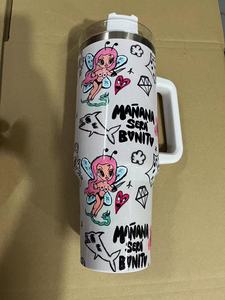 Vaso Térmico Personalizado con Logotipo Grabado con Láser Karol G Mañana Será Bonito, Vaso <span class=keywords><strong>de</strong></span> Acero Inoxidable Aislado al Vacío con Pajita - Product Image 3