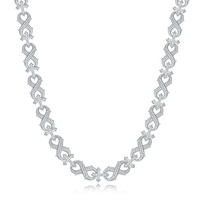 Fabricant de bijoux en moissanite sur mesure, vente en gros de colliers en argent sterling 925 avec chaîne à maillons en forme de cœur infini pour femmes, vente en gros