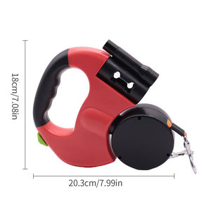 สายจูงสุนัขแบบยืดหดได้ ป้องกันการพันกันสองชั้น สะท้อนแสง ทำจากไนลอนริบบิ้นเนื้อแน่น หมุนได้ 360 องศา พร้อมไฟฉาย สำหรับสุนัขสองตัว เหมาะสำหรับการเดินเล่นกลางแจ้ง - Product Image 5