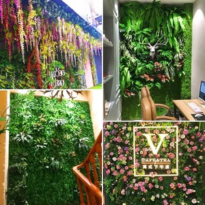 แผ่นตกแต่งผนัง T257 สำหรับตกแต่งภายในและภายนอกอาคาร ทนรังสียูวี ใช้ปูผนัง ตกแต่งห้องนั่งเล่น แผ่นใบไม้ประดิษฐ์ ผนังสวนแนวตั้ง หญ้าเทียมสีเขียว - Product Image 5