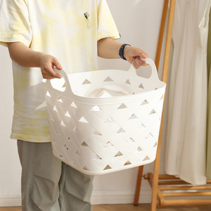 <strong>Bathroom</strong> Laundry <strong>Basket</strong> 60L Big Capacity Eco-Friendly Plastic <strong>Storage</strong> for Clothes and Cleaning Supplies - Product Image 5