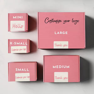 Boîte cadeau en carton ondulé rose personnalisée pour sérum de soin de la peau, emballage de courrier en papier durable, boîte logistique - Product Image 1