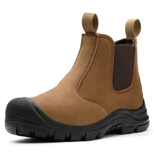 Anti-slip safety boots made of textured leather, anti-static, with <b>plastic</b> steel toe and polyurethane insole, winter work shoes - Product Image 1