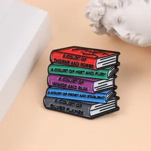 Shmik Fantasy Romance Romans par l'auteur américain Sarah émail métal drôle épinglettes broches Badges bijoux - Product Image 2