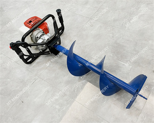 52cc Gas Powered Earth Auger with 4", 6", 8" <b>Drill</b> Bits for Post Hole Digging - Product Image 2