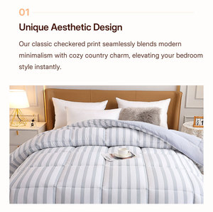 Set di Biancheria da Letto Trapuntata Fatta a Mano 100% Poliestere per Casa e Hotel con Motivo Stampato Semplice Disponibile in Misura Super King - Product Image 3