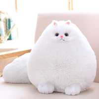 Peluche chat persan blanc, jouet en peluche chaton moelleux, poupée rembourrée, coussin animal à poils longs et dodus pour enfants et amoureux des chats, en stock, cadeau