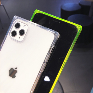Pour <span class=keywords><strong>iPhone</strong></span> clair couleur bonbon carré souple TPU Fluorescence couverture antichoc clair néon <span class=keywords><strong>coque</strong></span> de téléphone pour <span class=keywords><strong>iPhone</strong></span> 15 14 13 12 pro max - Product Image 6