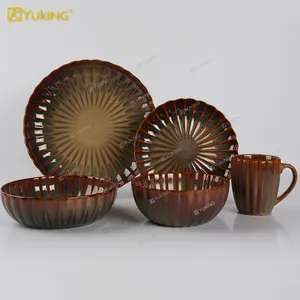 china dinnerware supplier verfied gold factory price wholesale stoneware stone ware matt color glaze luxury tableware set