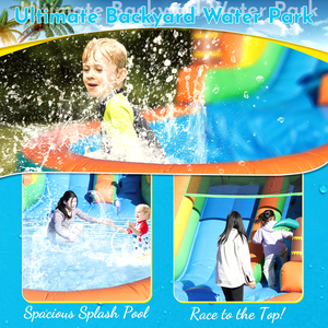 Tobogán Acuático Inflable Comercial de PVC <span class=keywords><strong>con</strong></span> Diseño de Palmera Tropical para Adultos y Niños, <span class=keywords><strong>con</strong></span> Gran <span class=keywords><strong>Piscina</strong></span> de Chapoteo y Soplador - Product Image 5