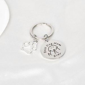 Best Dog/Cat Mom Accessories Stainless Steel Engraved Pet <b>Key</b> Chain Light Keychain with 25mm Size Offset Printing - Product Image 3