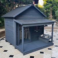 Chenil pour chien de grande taille en bois de luxe pour l'extérieur avec toit imperméable et résistant à la neige pour la maison et la cour