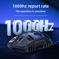 Souris de jeu mécanique ergonomique sans fil T-WOLF X3 à six boutons, triple mode, RGB, ajourée, pour e-sport