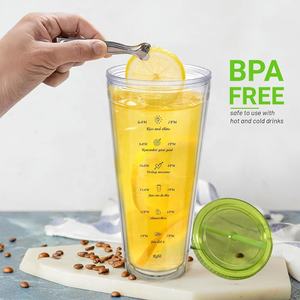 <span class=keywords><strong>Gobelet</strong></span> en plastique transparent personnalisé avec logo, 32 oz (1000 ml), avec couvercle et paille, gobelets de voyage isothermes à double paroi en acrylique - Product Image 3