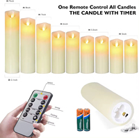 2026 Weihnachten Diwali Neujahr Bestseller 9 Fernbedienbare LED Dekorative Flammenlose Kerzen Wachs Paraffin Säulenkerzen Beliebtes Geschenk