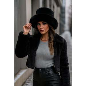 Bonnet en fourrure épaisse de couleur bordeaux, chaud et élégant, chapeau ethnique pour l'extérieur, protection contre le froid, SPK1143 - Product Image 4