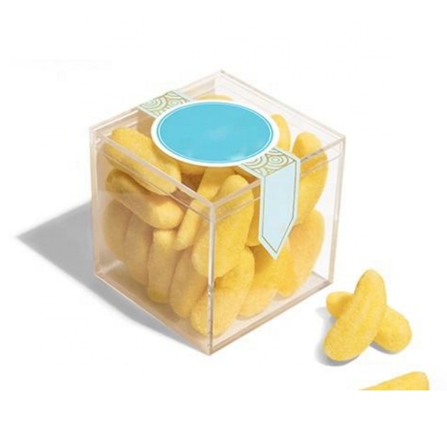 CL5533-A 2*2*2 дюйма, хит продаж, акриловые пластиковые коробки для свадебных подарков, безопасная упаковка для еды, коробка-куб