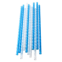 Offres Spéciales spirale Bleu réutilisable de Couleur paille, Pailles en plastique pour Durian Tasse