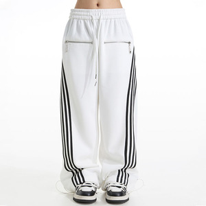 Pantalon de survêtement vintage personnalisé pour homme, 300 g/m², rayé, ample, ourlet ouvert, taille mi-haute, taille élastique, respirant, style décontracté pour homme - Product Image 3