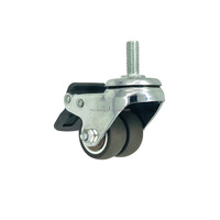 Solide 1-3 pouces TPR caoutchouc plaque de roulette vis pivotant Roulette roulettes accessoires de meubles