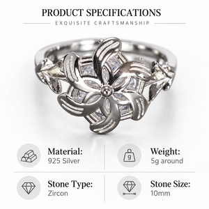 Bague pour femme en argent sterling 925 véritable, bague de fiançailles et de mariage Galadriel <span class=keywords><strong>Nenya</strong></span> Zircon - Product Image 3