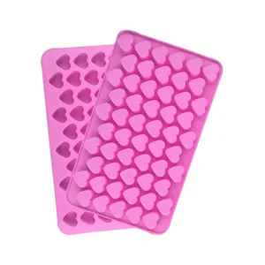 Bandejas de cubitos de hielo en forma de corazón, mini moldes marrones de silicona con celosía de hielo con velas en forma de corazón, dulces, fondant