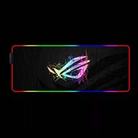 Tapis de souris gamer en cuir personnalisé avec clavier lumineux, lumières LED RGB, tapis de bureau Montian, tapis de souris