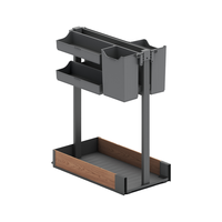 ARTSTEEL Panier à épices coulissant moderne en aluminium écologique à 2 niveaux, organisateur de condiments pour armoire de cuisine