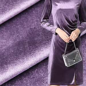 Ingrosso tessuto in velluto elasticizzato poliestere-Spandex in maglia traspirante tessuto morbido tinto in tinta unita per cappotti e felpe con cappuccio - Product Image 1