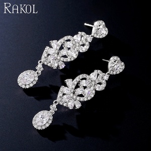 Rakol ต่างหูเม็ดเดี่ยวทำจากเงินเซอร์โคเนียทรงดอกไม้ EP2408อุปกรณ์เสริมแฟชั่นสำหรับผู้ไม่ก่อให้เกิดอาการแพ้ - Product Image 2