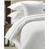Ensemble de couette en coton pur égyptien pour hôtel 90x200 motif rayé ensemble de linge de maison 4 pièces