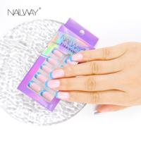 Faux-ongles ABS courts et personnalisés de haute qualité, couverture complète, 24 pièces