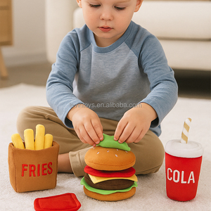 Tùy Chỉnh Sang Trọng Nhà Sản Xuất Thức Ăn Nhanh Đồ Chơi Thiết Lập Mềm Burger Khoai Tây Chiên Uống Chơi Thiết Lập Cho Trẻ Em Giả Vờ Chơi Giáo Dục Đồ Chơi Sang Trọng - Product Image 3