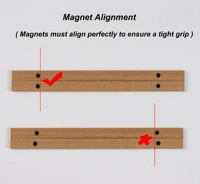 Support mural magnétique en bois massif noyer rétro pour affiches et impressions d'art – Kit de suspension pour décoration murale, maison, bureau, galerie