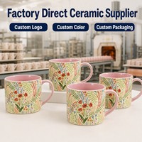 Mug en céramique de grande capacité, style vintage occidental, écologique et créatif, motif de printemps, fille aux fleurs, porcelaine sûre, poignée ergonomique