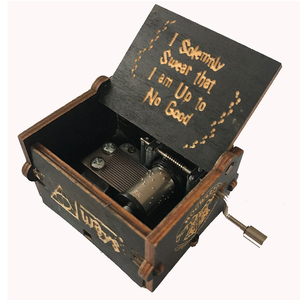 Mini-boîte à <span class=keywords><strong>musique</strong></span> créative sculptée et gravée en bois à manivelle pour cadeau/ - Product Image 6