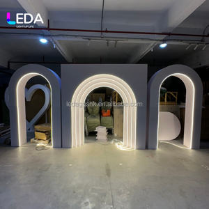 LEDA Suministros para Bodas, Soporte de Fondo Acrílico Blanco, Arco de Boda, Arco 3D con Ondas, Decoración de Escenario para Eventos de Boda - Product Image 6