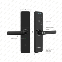 Serrure Intelligente Multifonctionnelle à Empreinte Digitale IP66, Longue Autonomie de Batterie, Prix Bas, Application Tuya, Clavier Numérique Cloud, Code NFC, Sonnette