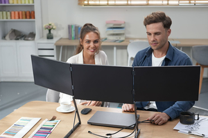 หน้าจอพับสามทบสำหรับโทรศัพท์ Mac แล็ปท็อป100% sRGB พร้อมขาตั้ง USB-C HDMI - Product Image 3