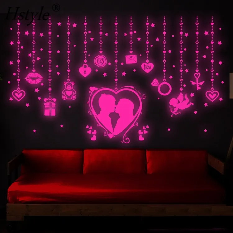 Alles Gute zum Valentinstag Cupid Love Heart Wanda uf kleber Leuchten im Dunkeln Valentine Love Wandt attoos Wandt attoos SD1606