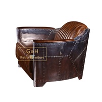 Canapé Chesterfield en cuir véritable, design industriel, ensemble de canapés pour salon, pour appartement et villa