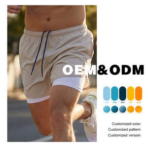 Minimalist Sporty 2-in-1 Compression Liner Sports Shorts Men 4 Way Stretch Moisture Wicking Wholesale Custom Logo Bulk