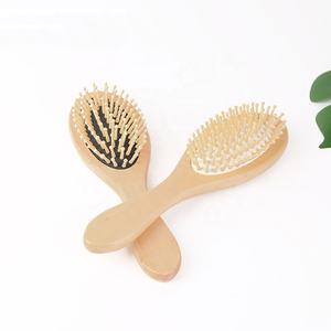 2022 Hot Design Naturholz griff Gummi kissen Massage kamm Massage Holzhaar bürste mit Bambus borsten - Product Image 6