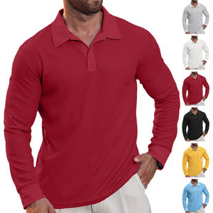 Lässig Mercer ized 100% Polyester Custom Logo High Fashion Großhandel Langarm Polo - Product Image 1